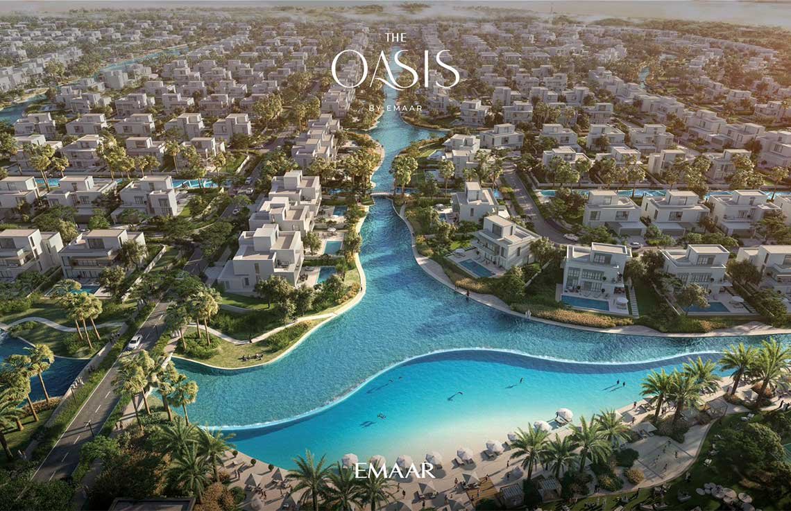 The Oasis by Emaar masterplan waterside villas
